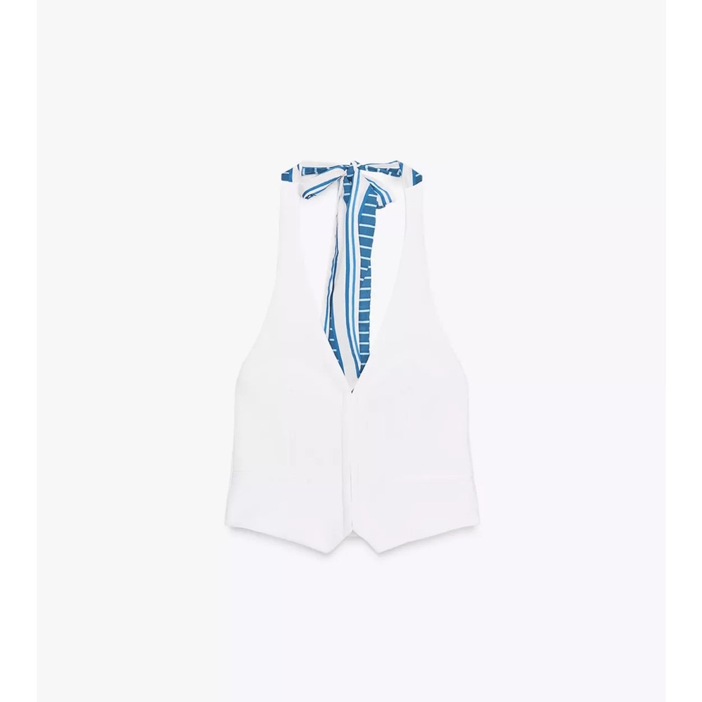 Zara Halter Scarf Waistcoat Top